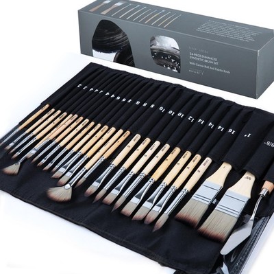 ARTIFY 25 Pieces Professional Paint Brush Set   Expert Series Synthetic Nylon...
