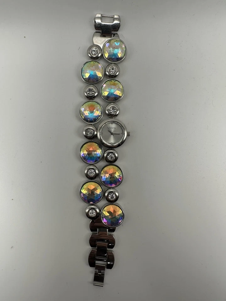 Reloj Geneva 7102 Batería Nueva Damas 22MM 7" Muchos Cristales Foto 2 de 4