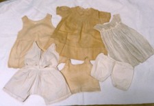 Antique Vintage Baby / Large Doll Clothes Lot 6pc. Cotton Whites, Ecrus Dress