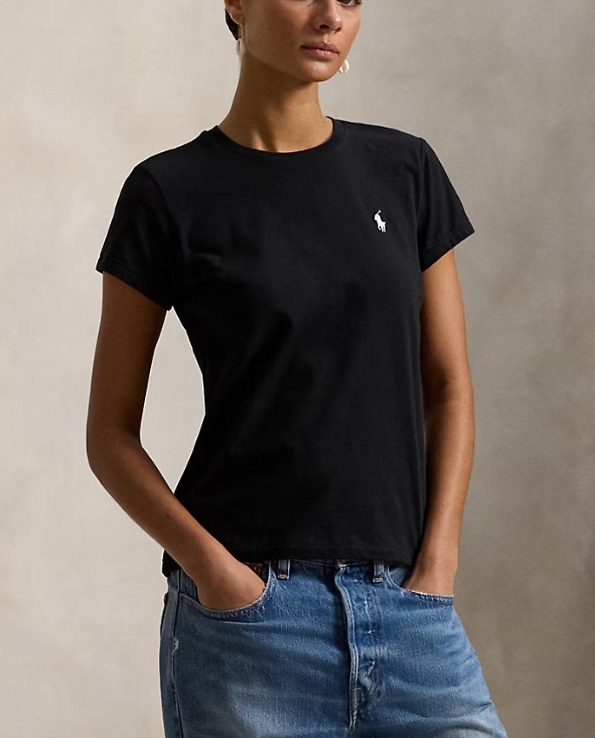 Women's Size Medium Polo Ralph Lauren Cotton T shirt Black