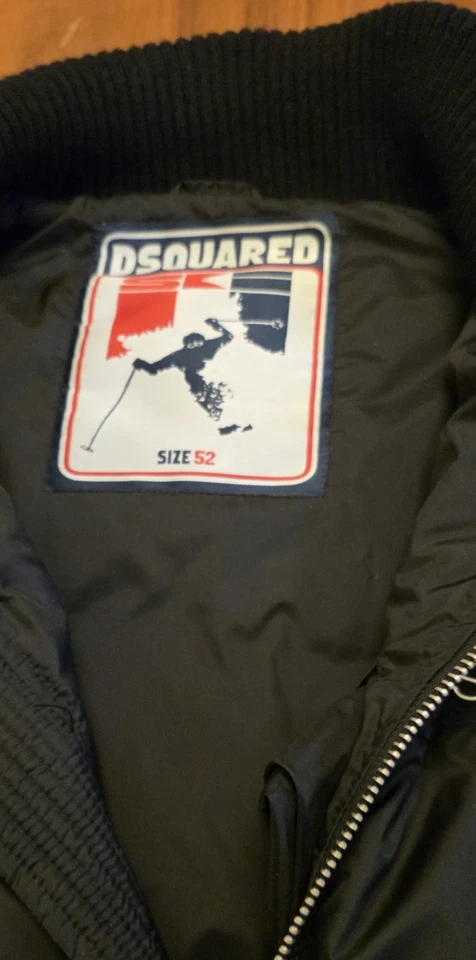 Auténtica chaqueta de plumón DSQUARED2 para hombre negra acolchada talla 52/42 venta al por menor $1650 Foto 4 de 4