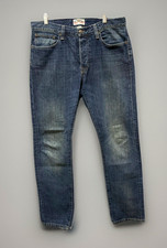VTG Y2K Fossil Jeans Mens 33x32 Light Hammer Wash Button Fly Denim Straight, EUC