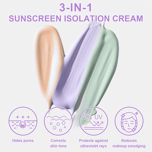 3 in 1 Color Correcting Serum, SPF Primer for Face before Makeup, Sunscreen One - Picture 2 of 9