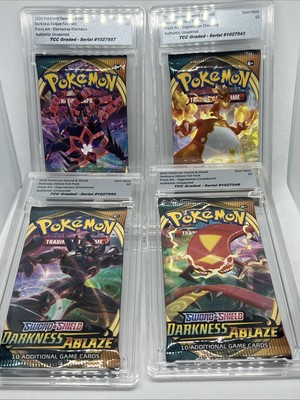 pokemon darkness ablaze card set Pokemon Sword and Shield Darkness Ablaze LOT 4 Booster Packs ( 4 Booster Packs )
