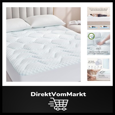 Matratzentopper Gel 90x200cm - Waschbar, Elastische Umrandung,