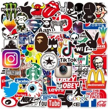 100X Top Brand Logo Hip Hop Graffiti Sticker Bomb Skate Stickers Car Decal Gifts