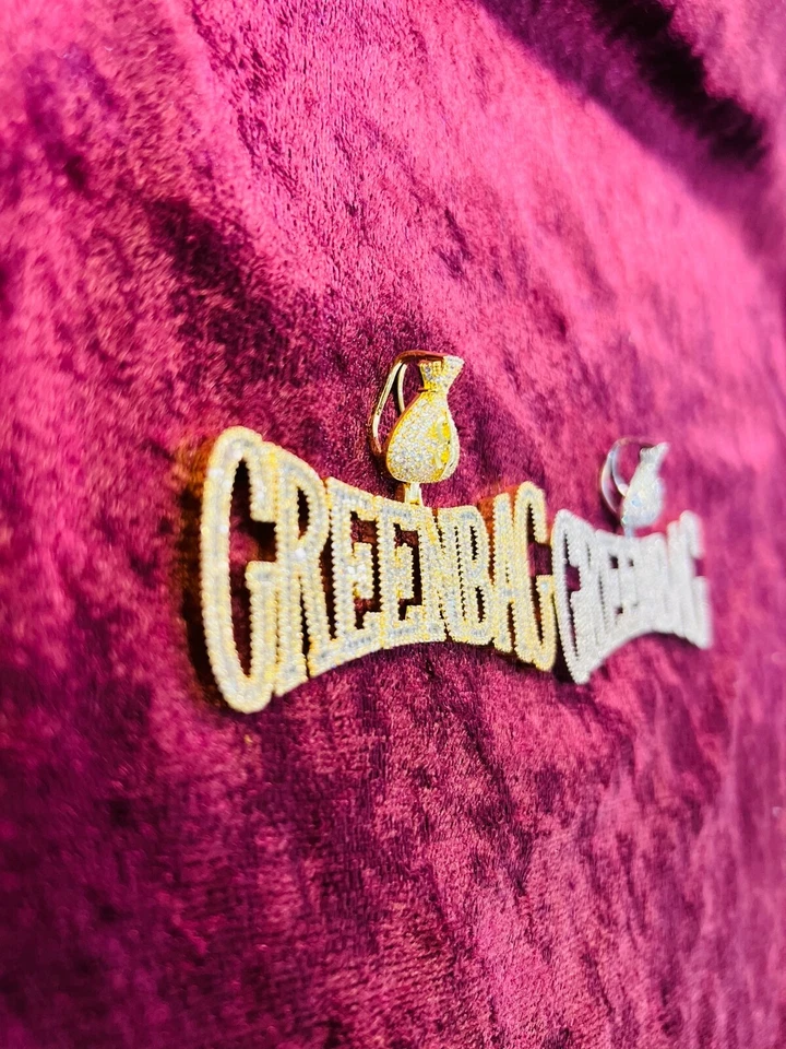 Colgante Hip Hop Diamante Simulado GreenBag Acabado Oro 14k con Cadena Foto 2 de 3