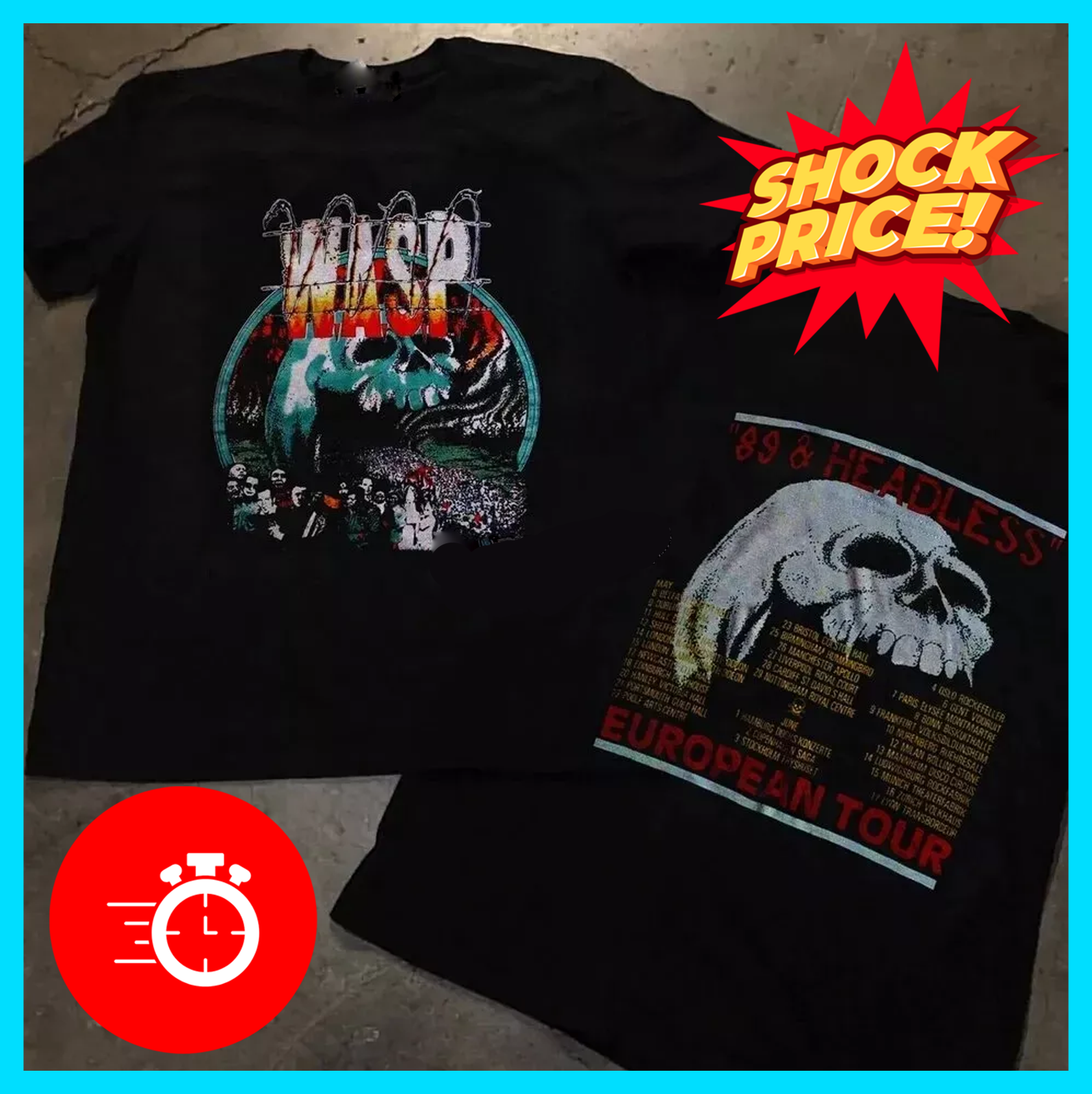 Vintage 1989 Wasp Headless Children Tour Blackie Lawless Metal Band Tee