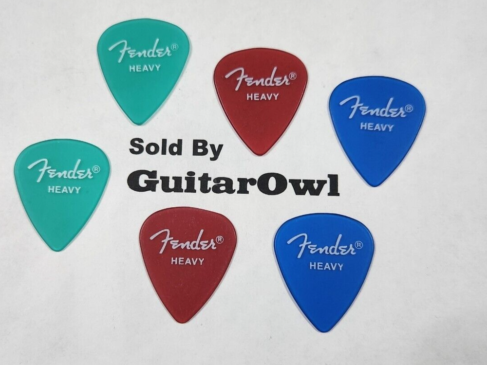 FENDER HEAVY 351 GUITAR PICKS CALIFORNIA CLEAR 6 Picks DISCONTINUED