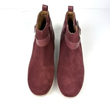 Vionic Romy Ankle Boot 7.5 Red Shiraz Zip Up Bootie Womens Brand New