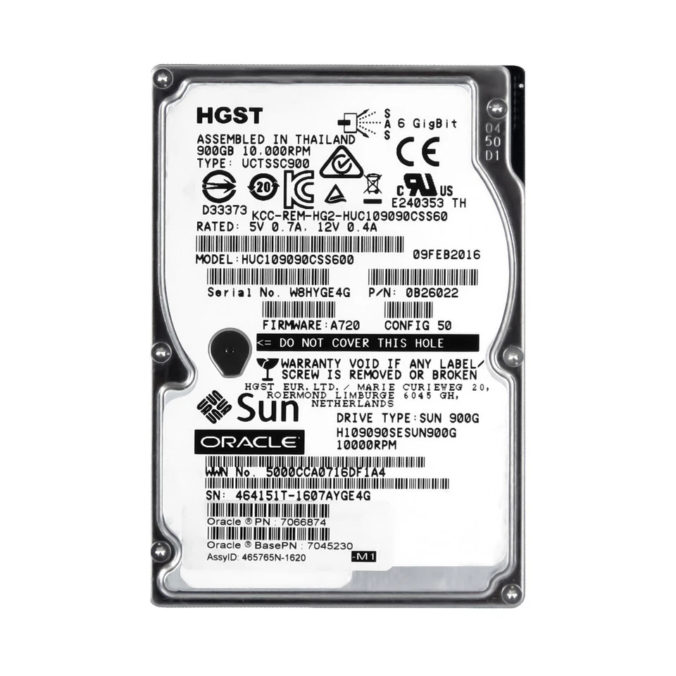 Disque Dur Sun 7066874 7045230 H109090SESUN900G 900GB 10K 64MB SAS-2 2.5 " - Image 3 of 3