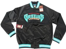 New Vancouver Grizzlies Mens Sizes Mitchell & Ness Light Satin Snap Jacket $110