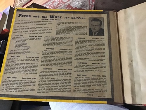 Vintage 4 Prokofieff 10""Peter and the Wolf" 78rpm Record Album - Milton Cross - Picture 2 of 4