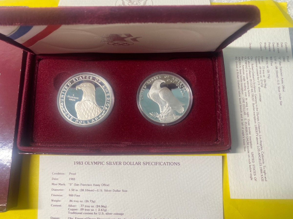 1984 & 1983 OLYMPIC SILVER DOLLAR UNITED STATES MINT | eBay