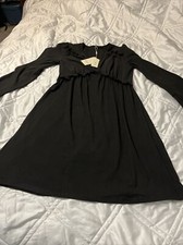 Women's Aokosor Black Long Sleeve Sexy V Neck Dress