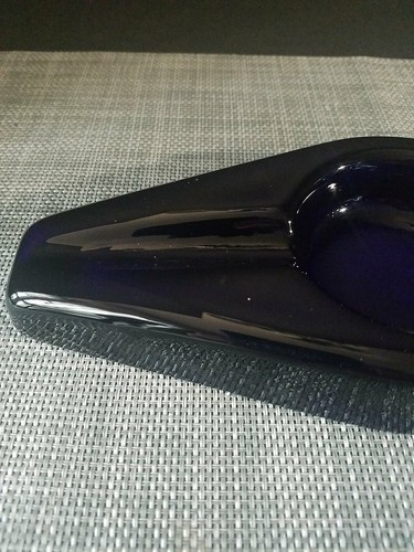 MCM Cobalt blue Blenko Double Cigar Ashtray 10" long 4" wide surfboard shaped - Picture 5 of 6