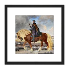 Slott Moller Niels Ebbesen Pferd Dänisches Gemälde Quadratisch Gerahmt Wandkunst 9X9 Zoll