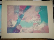 RARE Stephen Watson 1980s original 1 of 1 monotype abstract screenprint 40x30"