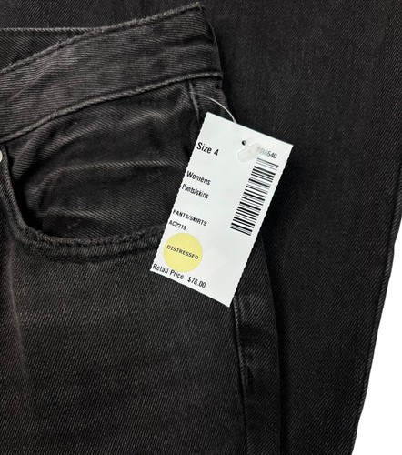Free People Women’s Flare Frayed Hem Jeans Black Ash Size 27 - Picture 7 of 15