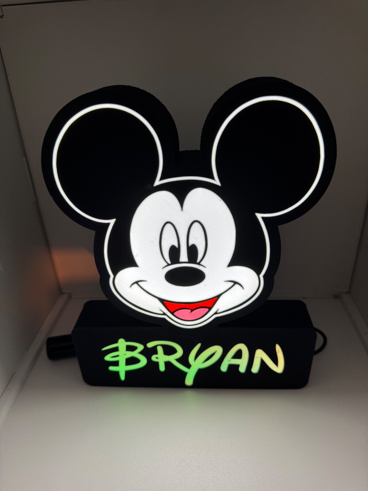 Lampe led MICKEY BRYAN veilleuse lightbox décorative chambre