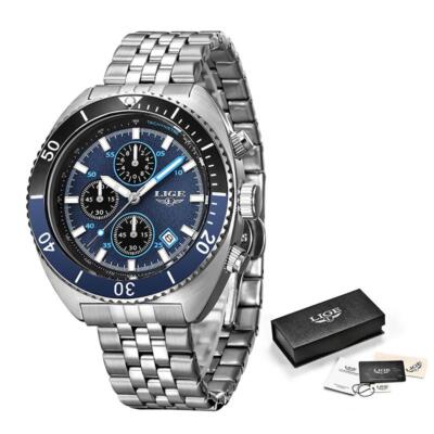 Herren Herren Armbanduhr Quarz Analog Chronograph Wasserdicht Uhr OVP