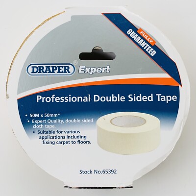Draper Expert Profi strapazierfähiges doppelseitiges Gewebeband 50 m x 50 mm - 65392
