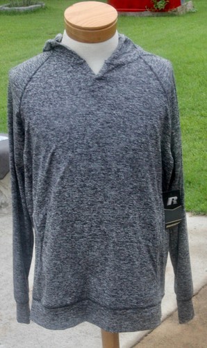 Russell Mens Henley Hoodie Pullover Long Sleeve Moisture Wicking Assorted Sizes