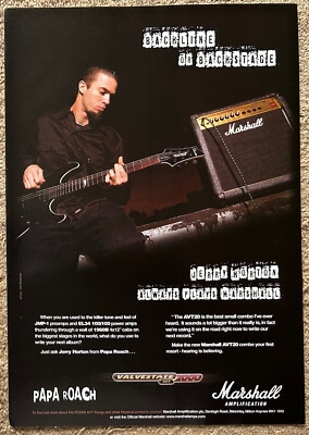 JERRY HORTON - MARSHALL 2001 Full page UK magazine ad  PAPA ROACH