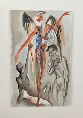 Salvador Dali 1960 DIVINE COMEDY PURGATORY 32 Color Woodcut Wood Block Engraving