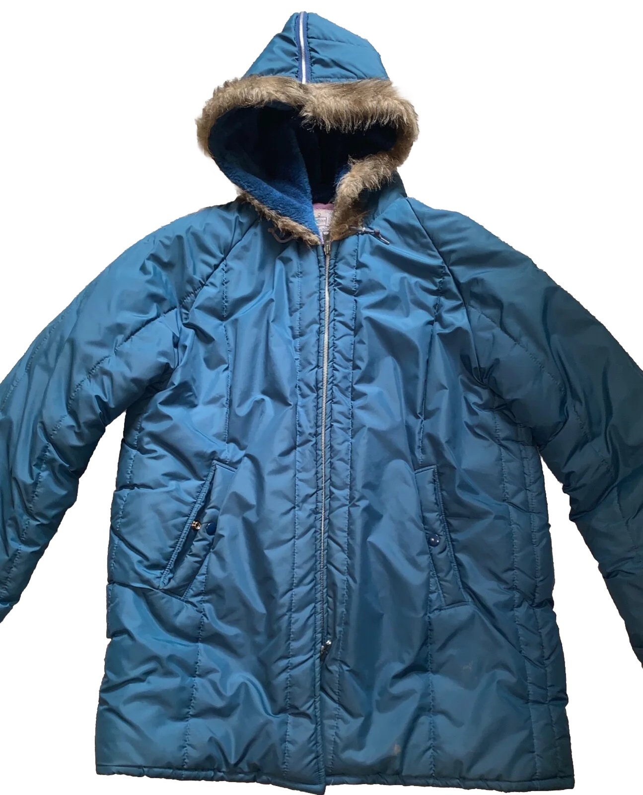 Vtg 1970's Puffer Coat Hooded Parka Stadium Gem