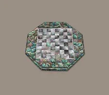 21" Chess Board Black Marble chess Table Top inlay Home room decor k15