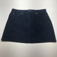 Gap Stretch Skirt Womens 6/28 Navy Corduroy Mini Mid Rise Five-Pocket Zip Fly