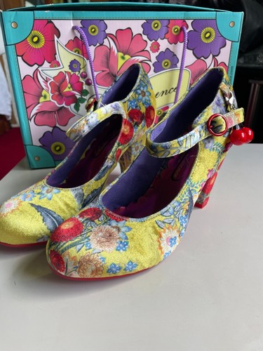 Scarpa nuova con scatola licenza poetica giallo rosso blu floreale velluto taglia 5 2016 - Foto 2 di 18