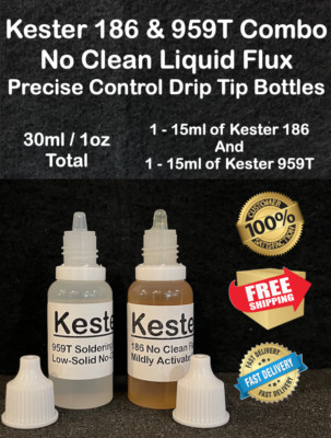 30ml KESTER 959T & 186 COMBO DROPPER TIP BOTTLES WITH PRECISE DRIP CONTROL TIP