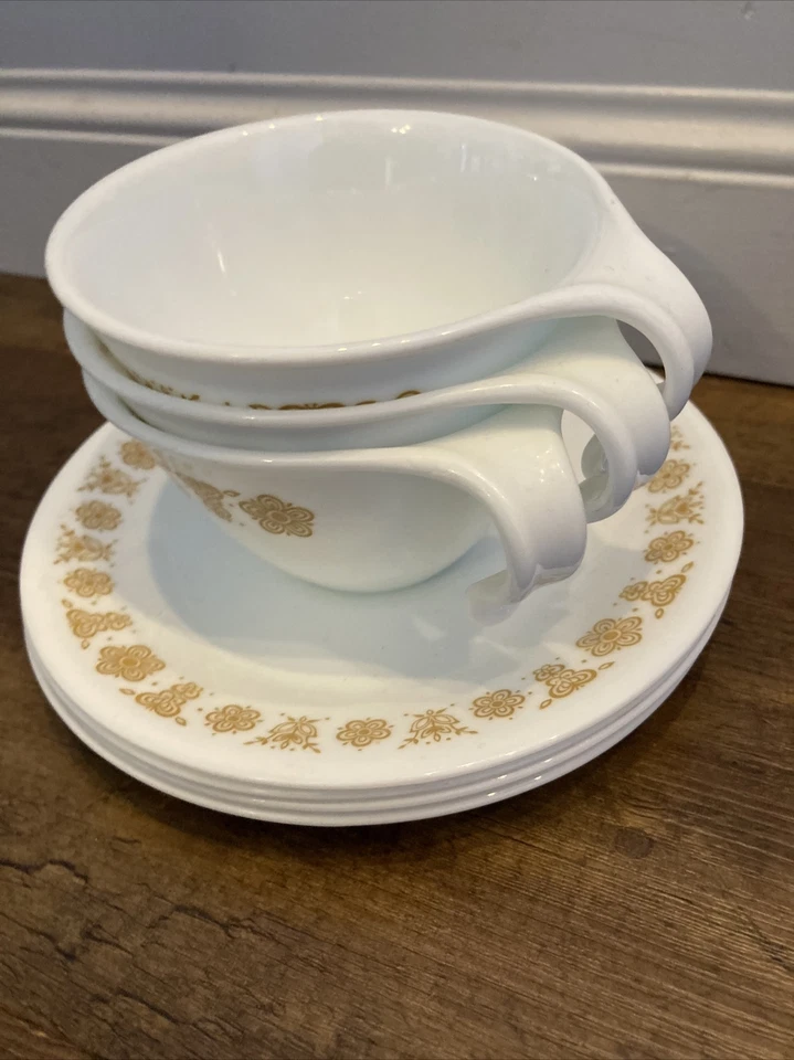 Лот из 14 предметов Corelle Butterfly Gold Corning пирекс тарелки чаши блюдца - Изображение 2 из 4