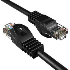50FT Cat5e Ethernet Cable RJ45 UTP LAN Patch Cord Gaming Xbox PS4 PC CAT5 Black