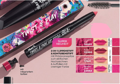 Avon TWIST & PLAY Lippenstift Limited Edition  Farbe  Love me not 1,4g Creme 
