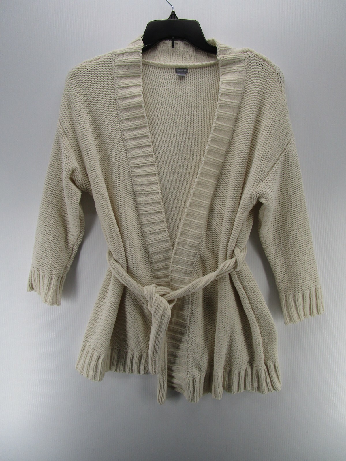 Small Ivory Cardigan Wrap Belted Knit 