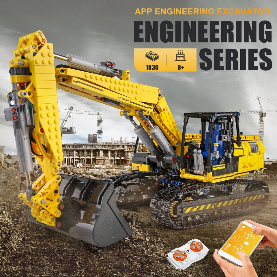 MOULD KING 13112 Excavator APP RC Technic Truck Car Kids Toys Building Block - Image 2 of 4