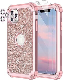 LONTECT for iPhone 11 Pro Max Case Glitter Sparkly Bling 3 in 1 Shockproof Heavy