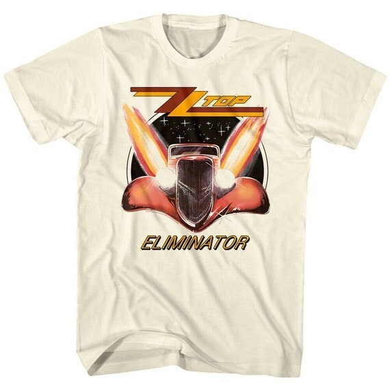ZZ Top Men's T-shirt Eliminator Car Album Cover  White  All Size Shirt 3C15