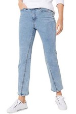 Isaac Mizrahi Live True Denim Straight Leg Jeans w Inset Light Indigo