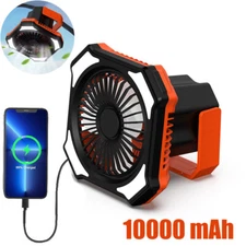10000mAh Rechargeable Camping Fan With light Battery Powered Tent Lantern Fan+RC