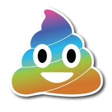 Rainbow Poop Emoji Magnet Decal Perfect for Car or Truck
