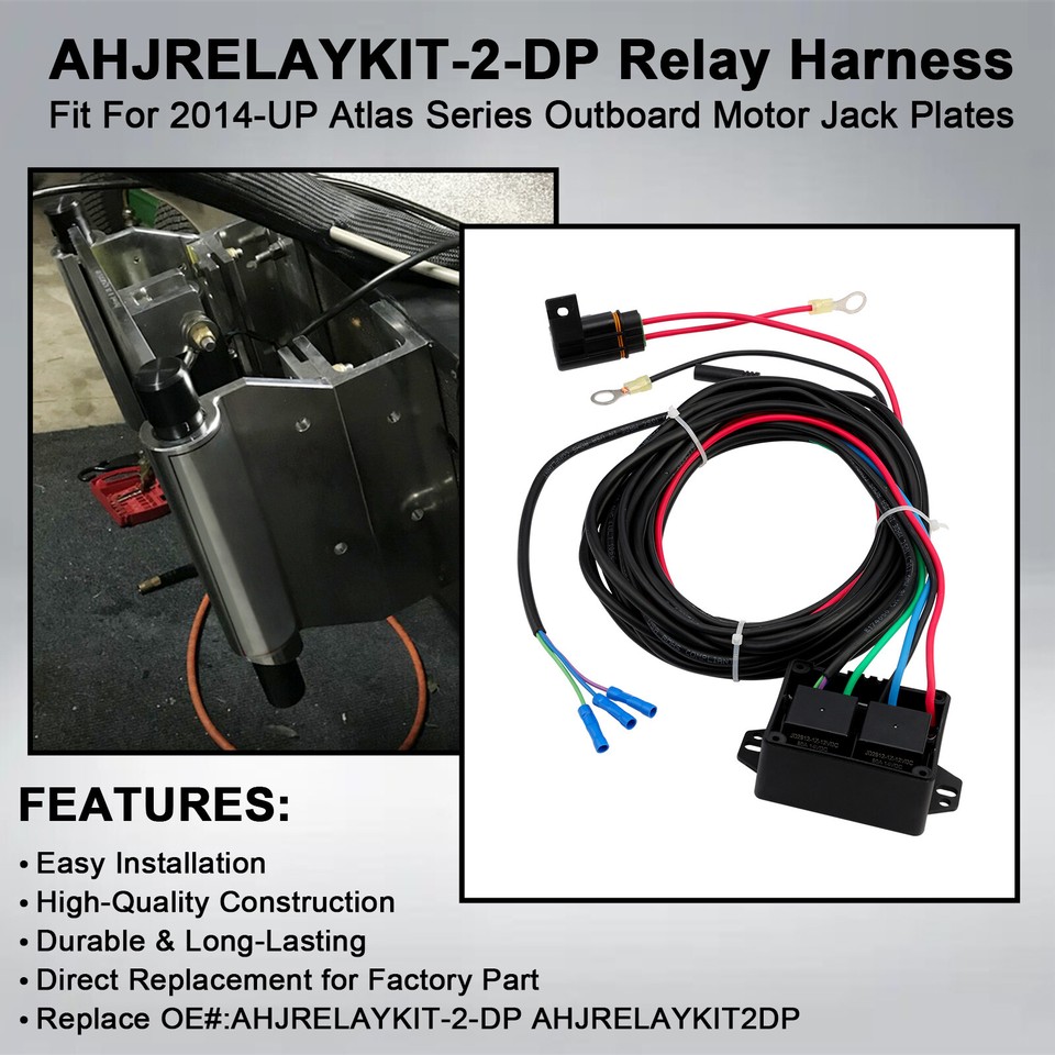 AHJRELAYKIT2DP Hydraulic Jack Plate Relay Wiring Harness Kit For