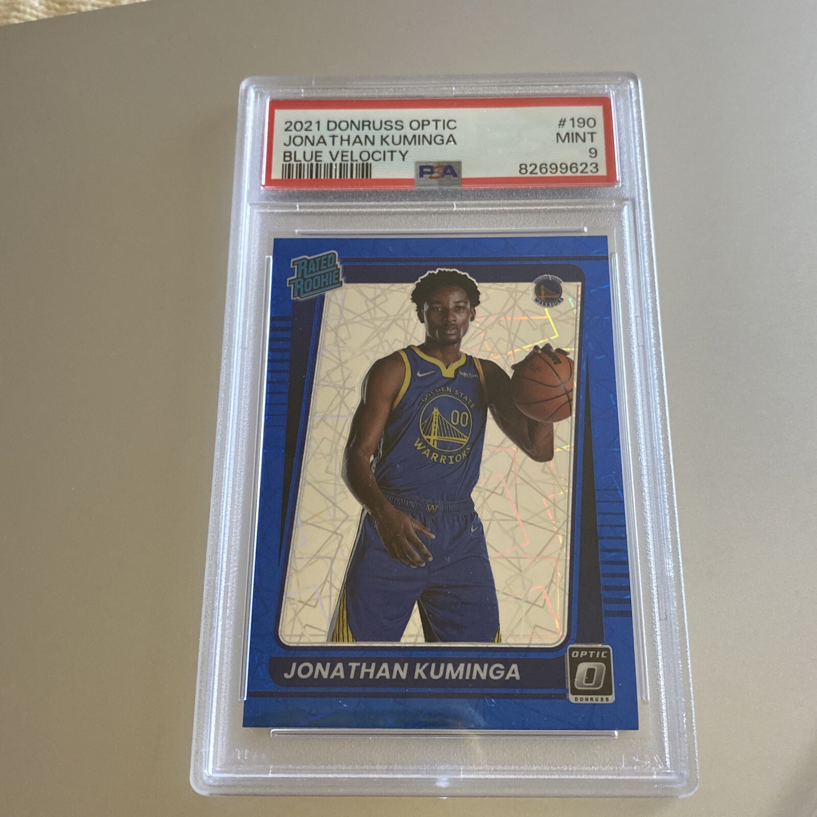 PSA 9! 2021 Donruss Optic Jonathan Kuminga #190 Blue Velocity