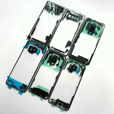 2PCS Transparent Glass Battery Back Door Cover For Samsung Galaxy S8 S9 Note 8 9