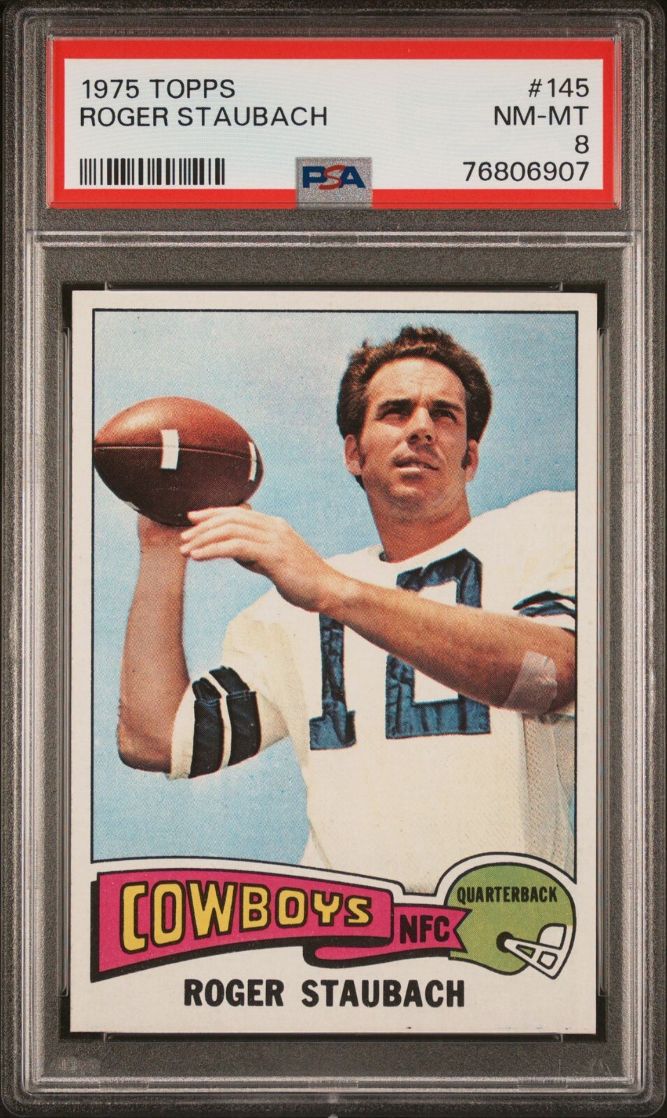 1975 Topps #145 Roger Staubach Cowboys PSA 8