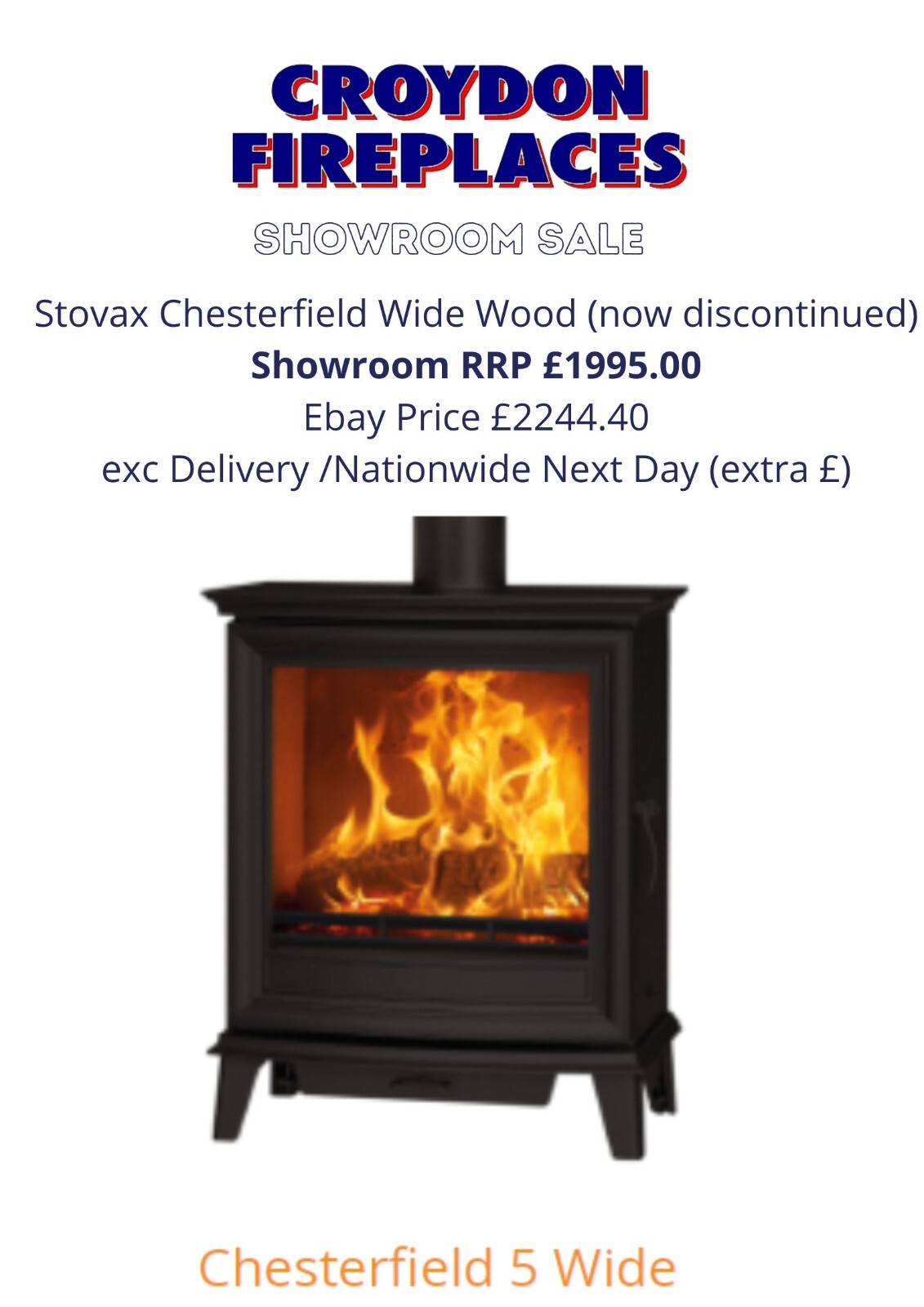 Brand New Stovax Chesterfield Wide (Wood) (now discontinued) UK Delivery  extra | eBay