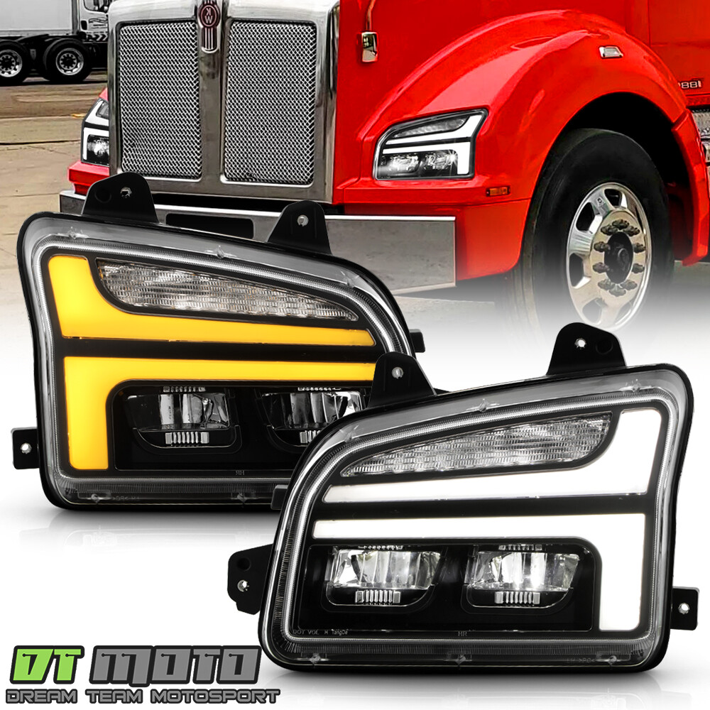 For 2014-2025 Kenworth T880 Black Switchback Sequential Signal LED